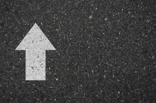 Tarmac road with right arrow sign