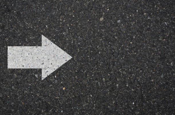 istock Asphalt with a right arrow sign 1331050877