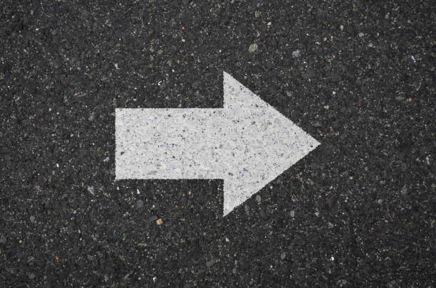 istock Asphalt with a right arrow sign 1331050935