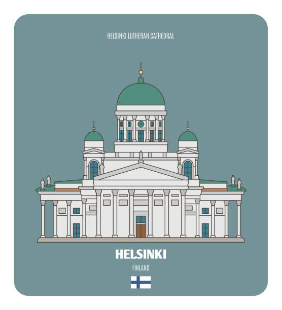 ilustrações, clipart, desenhos animados e ícones de catedral luterana em helsinque, finlândia - helsinki lutheran cathedral
