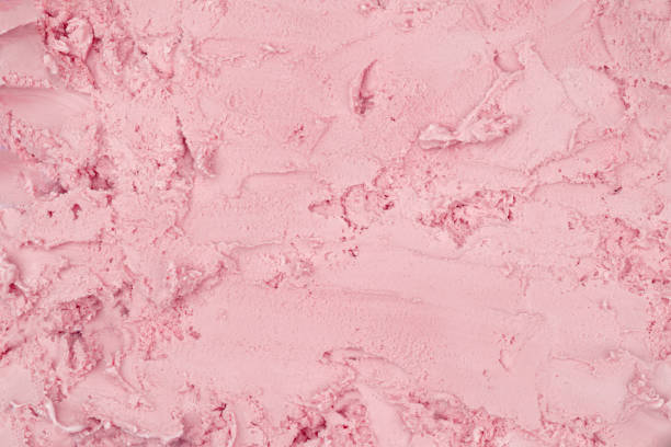 Strawberry ice cream texture. stock photo