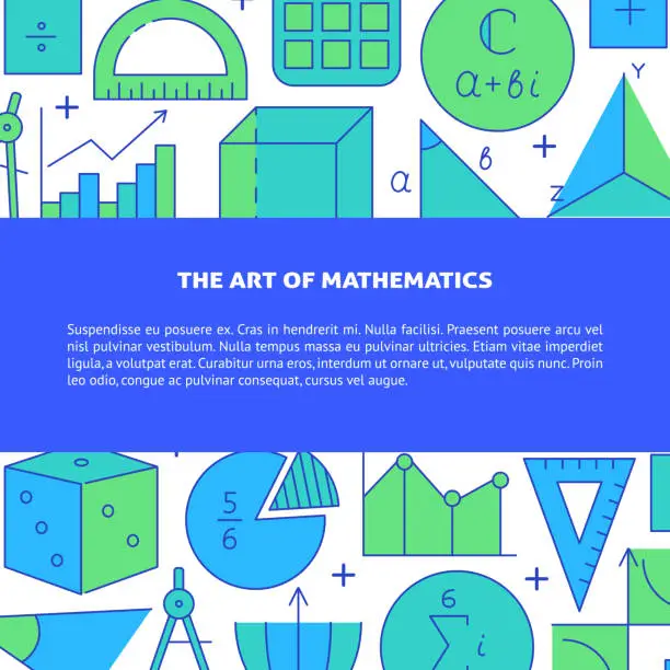 Vector illustration of The art of mathematics banner with place for text