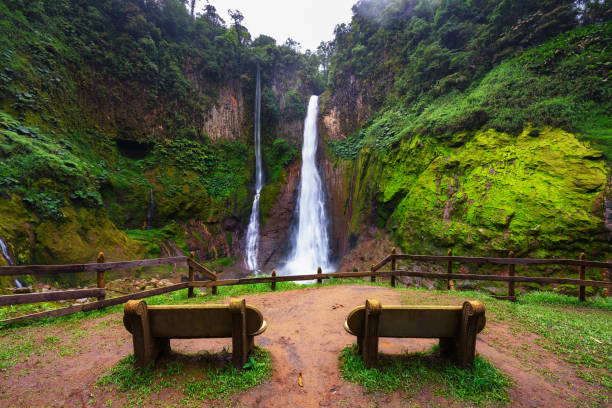 istock Empty benches at the Catarata del Toro waterfall in Costa Rica 1331057291