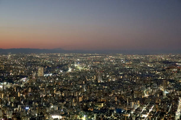 istock Beautiful light at night in tokyo, Japan. 1331058043
