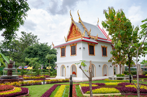 Buddhist Temple And Gardens At Wat Huay Mongkol In Hua Hin, Thailand