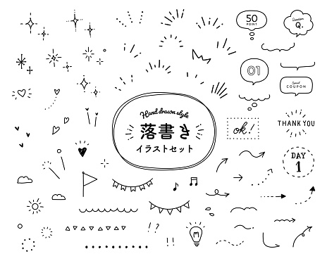 istock A set of doodle illustrations. The Japanese word means the same as the English title. 1331069413
