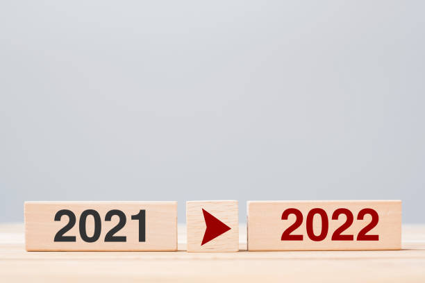 istock 2021 and 2022 wooden block on table background. Resolution, strategy, countdown, goal, change and New Year holiday concepts 1331076932