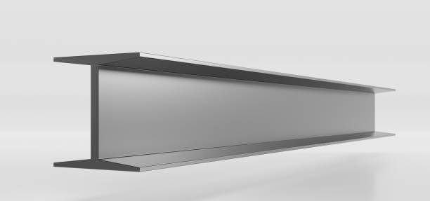 istock Metal construction beam, steel structure girder in perspective. Long iron structural profile, stainless joist for building work isolated on white background. Realistic 3d illustration of strong i-beam 1331079006