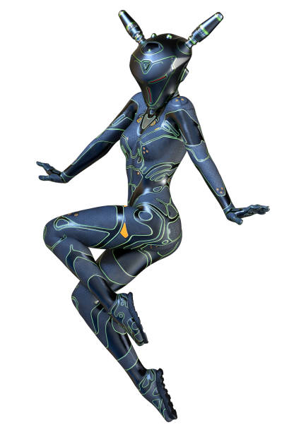 istock 3D illustration space super woman on white 1331085228