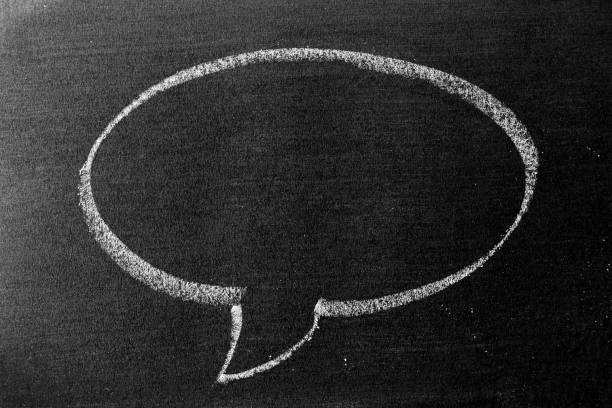 istock White color chalk hand drawing in round bubble speech shape with blank space on blackboard or chalkboard background 1331089403
