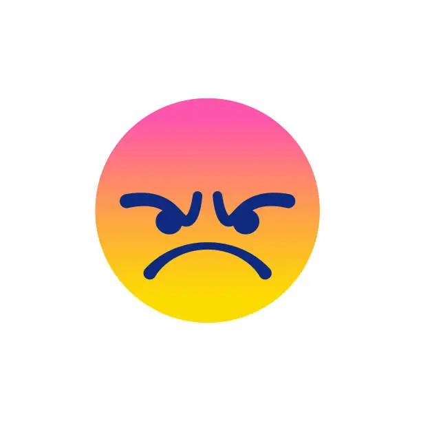 Vector illustration of Emoticon anger frustration and problems