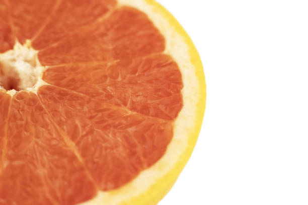 grapefruit with leaf isolated on white background