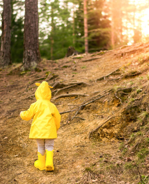 istock The child runs through the forest 1331096687