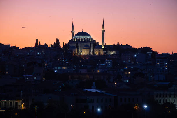 istock Turkish Mosque on Hill at Dusk 1331100317