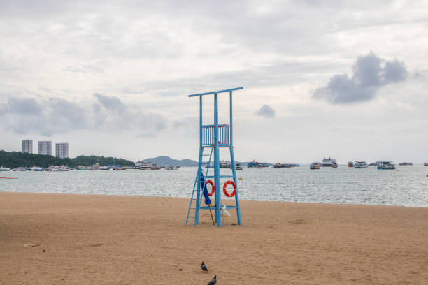 istock Lifeguard high chair on a beach 1331104909