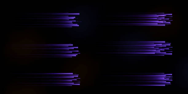 istock Collection of blue speed lines isolated. Neon light, electric light, light effect JPG. Curve blue line JPG for games, video, photo, callout, HUD. Isolated vector illustration 1331108698