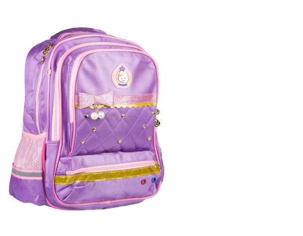 istock A lilac-colored school backpack on a white background. Copy space on the right 1331109881