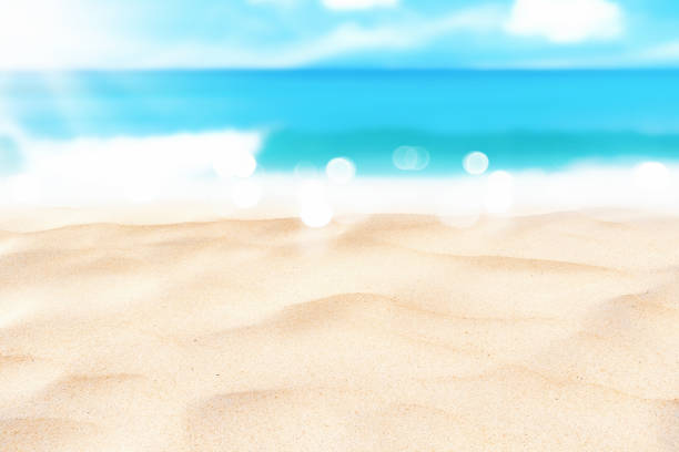 istock Copy space blur tropical beach with bokeh sun light wave on blue sky and white cloud abstract background. Summer vacation outdoor and travel holiday adventure concept. 1331111705