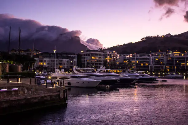 Photo of Nighttime view over the Marina at the V and A Waterfront in Cape Town, South Africa