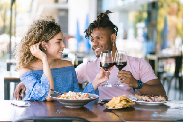 istock Couple having a lunch date together at a restaurant. 1331113085