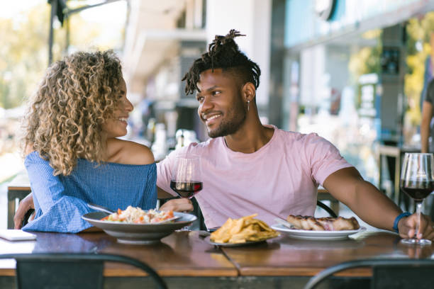 istock Couple having a date lunch at a restaurant. 1331113091