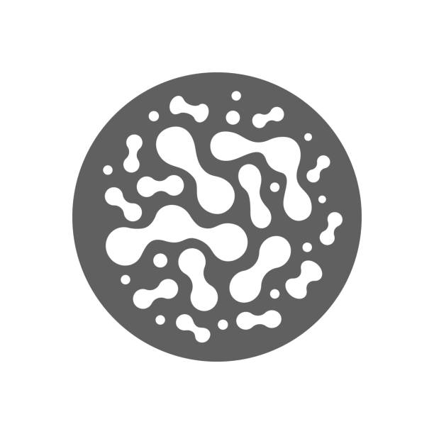 Probiotics Probiotics bacteria graphic icon. Probiotics sign in the circle isolated on white background. Vector illustration probiotic pattern stock illustrations