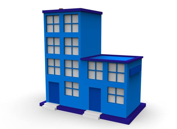istock Cartoon building 3d-illustration 3d-rendering render kid color 1331114861