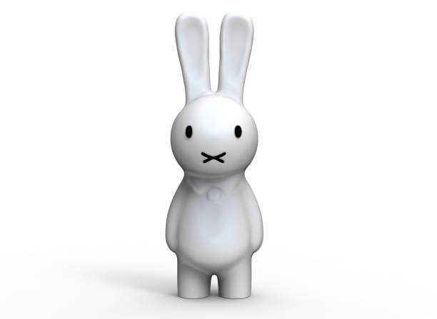 istock Greeting card with with white Easter rabbit. Funny bunny. Easter Bunny 3d-illustration 3d-rendering 1331117421