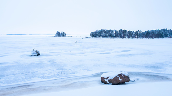 Northern Europe Finland. The frozen Baltic Sea.