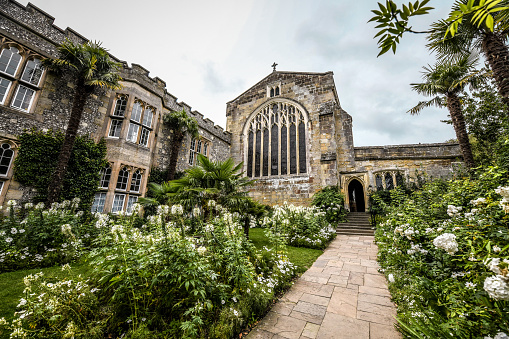 Beautiful Courtyard of Arundel Cathedral, UK