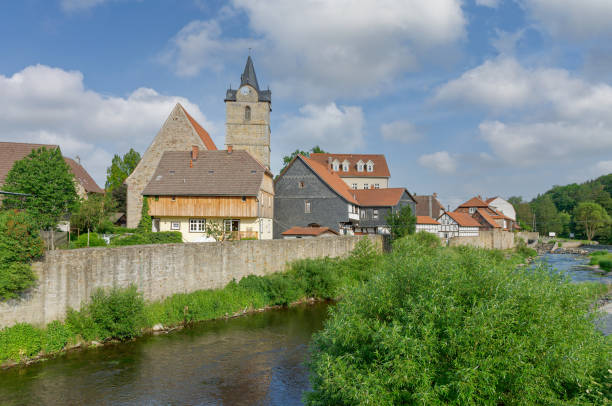 istock Village of Themar at Werra River,Thuringia,Germany 1331125720