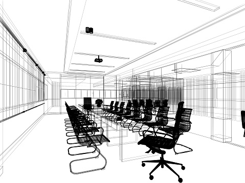 3d rendering of interior conference room