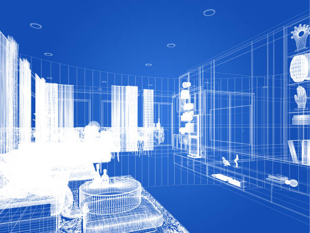 istock sketch design of interior living, 3d rendering 1331126146
