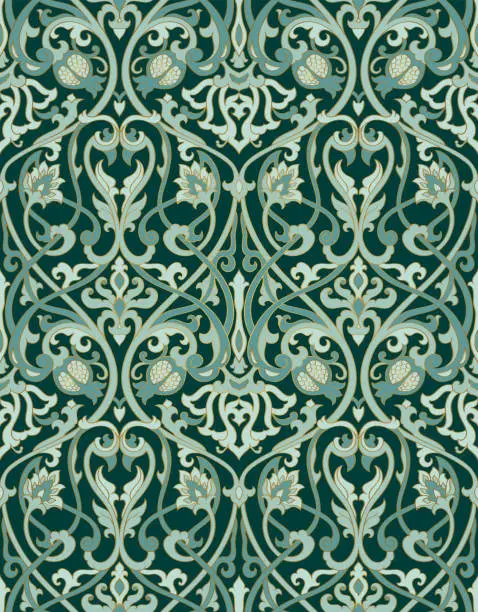 Vector illustration of Emerald floral background.