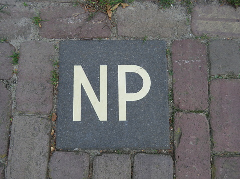 Bath Zeeland The Netherlands 11-09-2020: Information sidewalk tile no parking