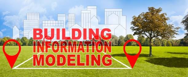 istock Building Information Modeling - BIM - a new way of architecture designing - concept with free vacant plot and modern cityscape on background 1331142282