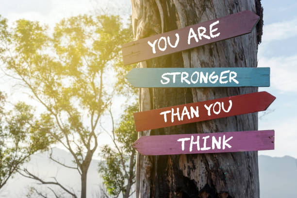 You Are Stronger Than You Think Inspirational Quotes Inspirational and motivation quotes encouragement stock pictures, royalty-free photos & images