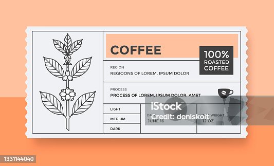 istock Packaging design for coffee. Vector vintage label 1331144040