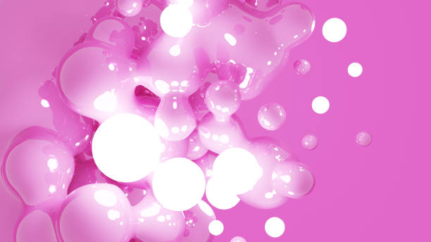 istock Floating drops of colorful liquid. 3D illustration 1331147605