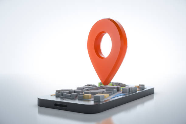 istock Smartphone with navigator map and pointer. Navigation, location route, travel and tourism  planning concept. 3D illustration. 1331148324