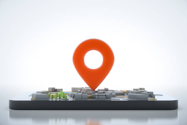 istock Smartphone with navigator map and pointer. Navigation, location route, travel and tourism  planning concept. 3D illustration. 1331148703