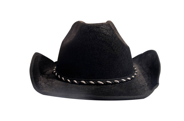 Black cowboy hat isolated on white background.