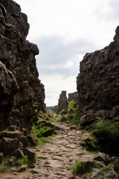 istock Stone pathway near the continental divide at Thingvellir Iceland 1331157048