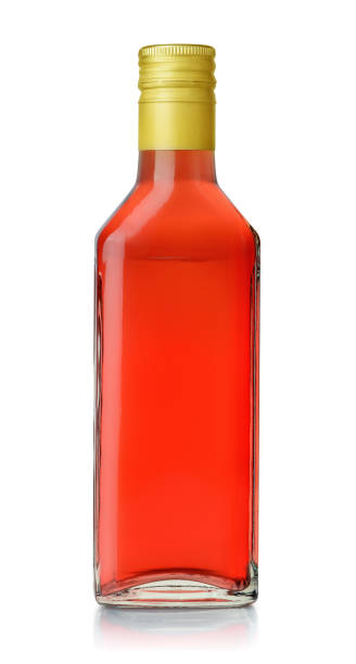 flasche roter traubenessig - vinegar bottle balsamic vinegar cruet stock-fotos und bilder