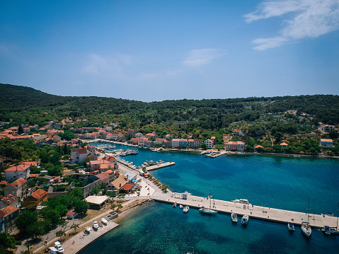 Aerial view of Zlarin Island, Adriatic Sea