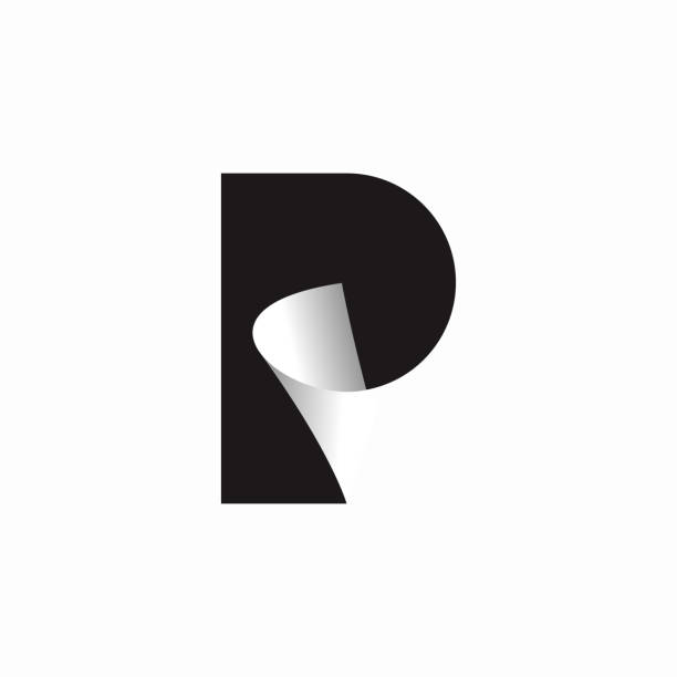 illustrations, cliparts, dessins animés et icônes de conception du modèle de logo papier lettre p - letter p