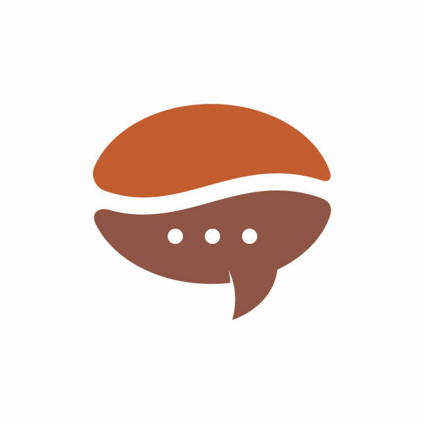 illustrazioni stock, clip art, cartoni animati e icone di tendenza di coffee talk logo template design - internet cafe coffee coffee bean backgrounds