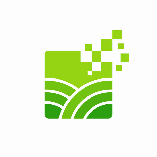 Digital Agriculture Logo Template Design Digital Agriculture Logo Template Design precision agriculture stock illustrations