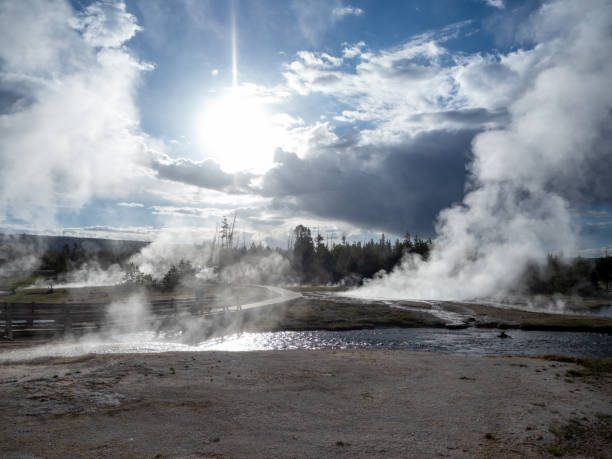 istock Sun shines on steam 1331170180