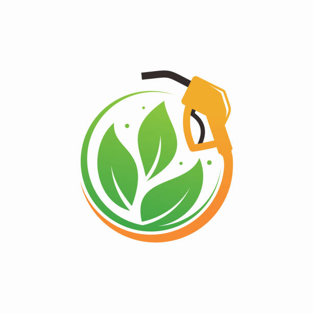 illustrazioni stock, clip art, cartoni animati e icone di tendenza di design del modello di logo biocarburante - gasoline electricity biofuel car